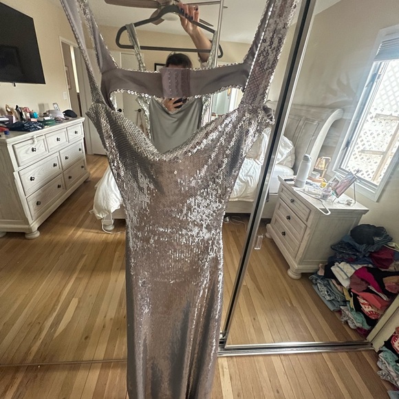 Meshki Shimmering Silver Dress - Picture 3 of 4